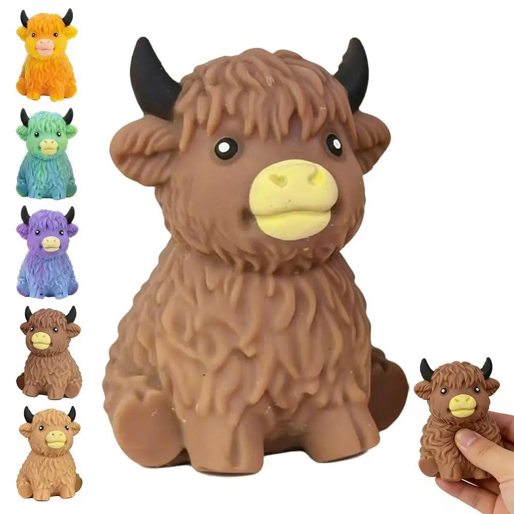 Novelty Gifts - Handgefertigte süße schottische Highland-Kuh Blindbox, knuspriges,