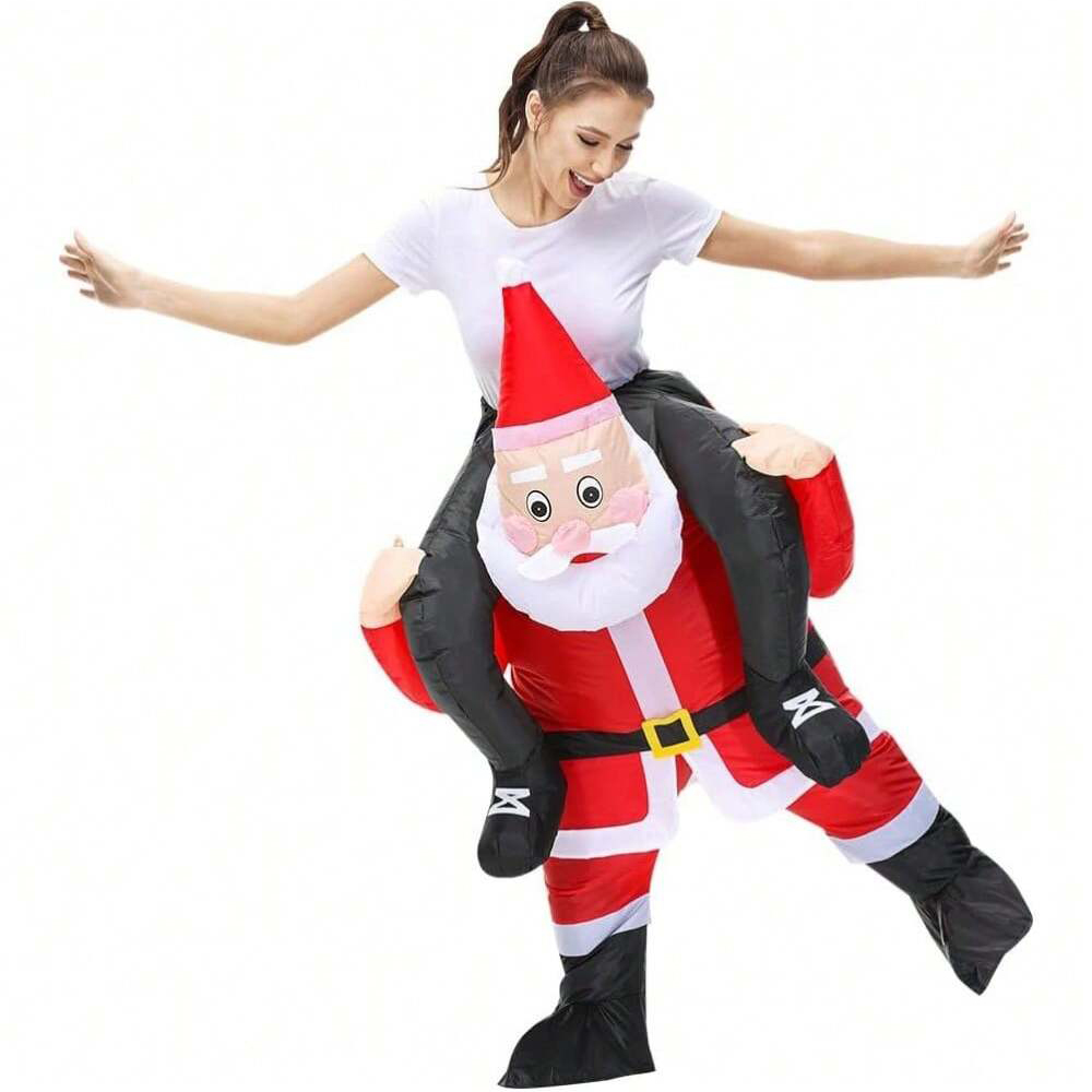 Costumes - Aufblasbares Weihnachtsmann-Kostüm zum Aufsitzen, aufblasbarer Weihnachtsmann-Anzug